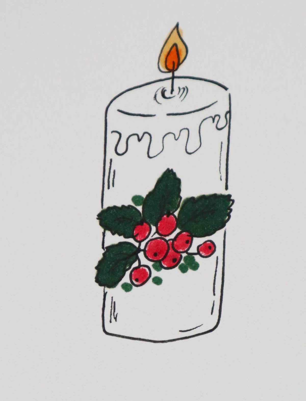 Holly and Bright Christmas Candle