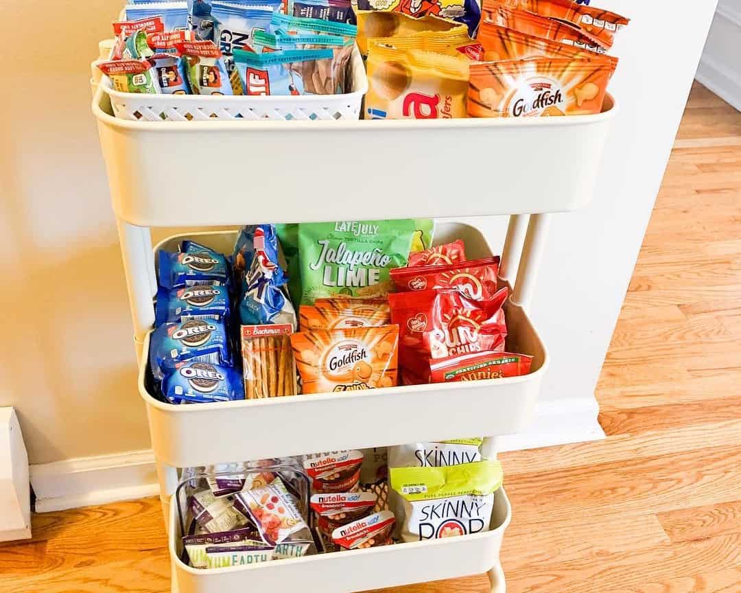 Rolling Cart Snack Organizer