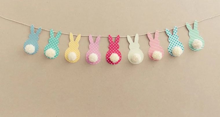 Easter Bunny Pom Pom Garland