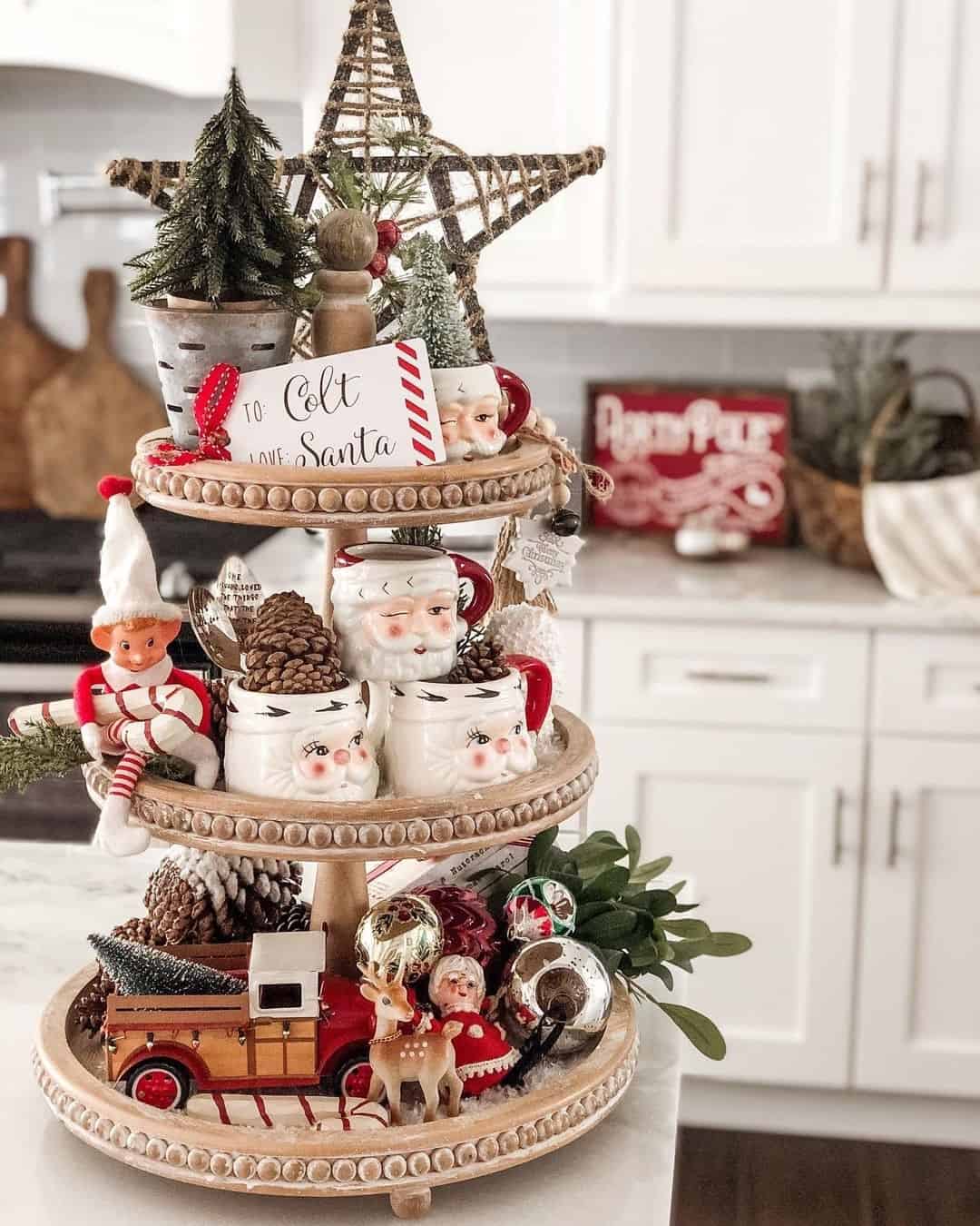 SANTA TIERED TRAY