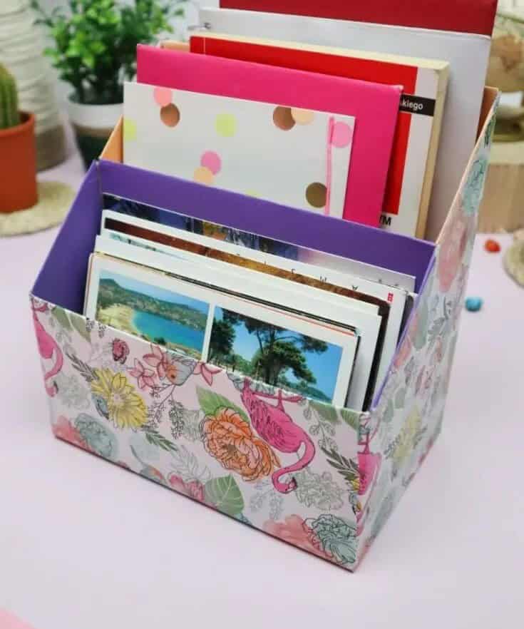 Desk Organizer Cereal Box