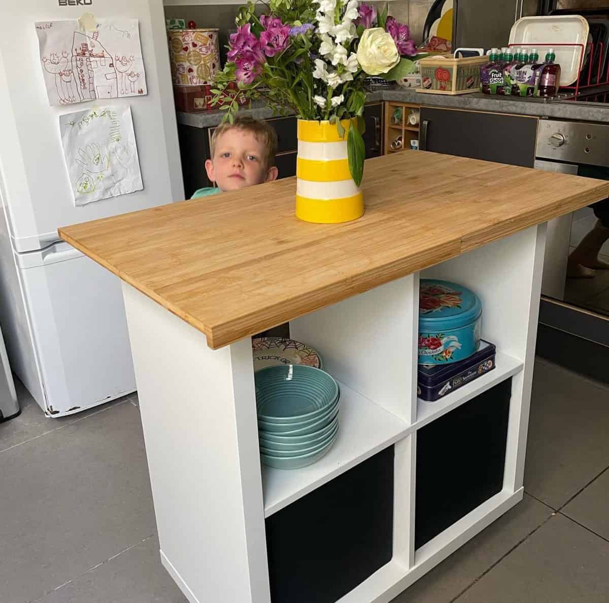 IKEA Kallax Turned Kitchen Island with Storage