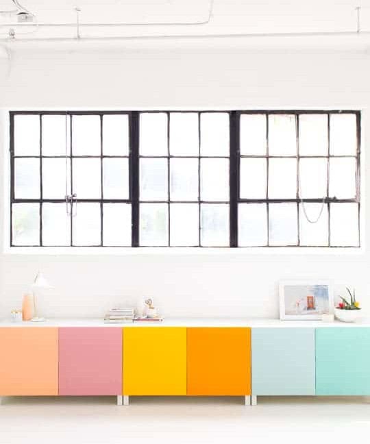 Fun Colored Cabinets