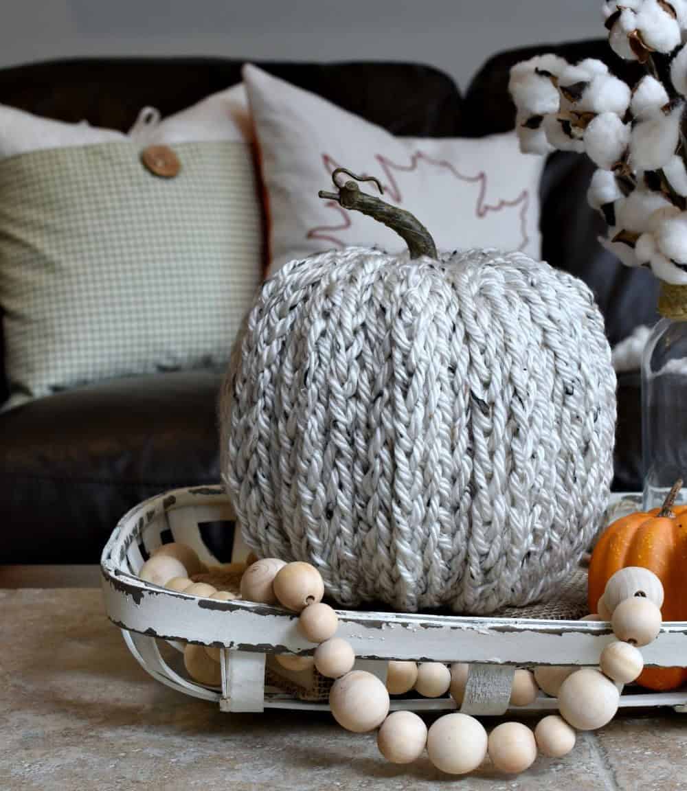 Finger Knitted Yarn Pumpkin