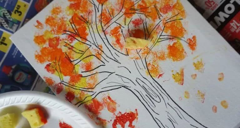 Autumn Tree Finger Painting