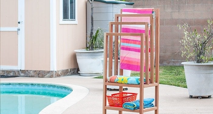 DIY Outdoor Towel Rack