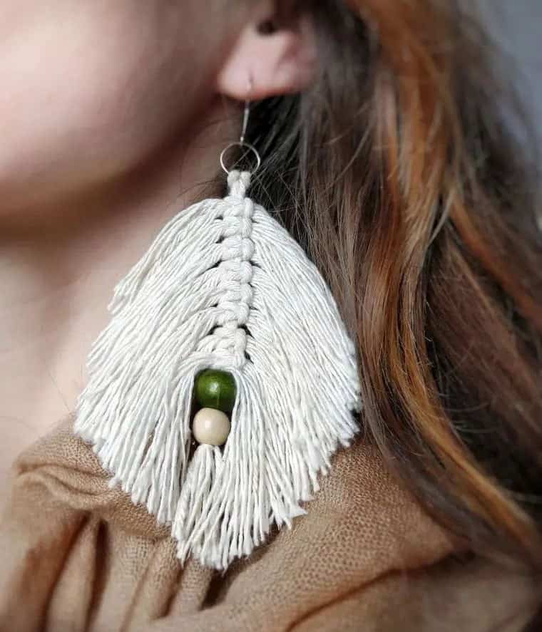 Macrame Leaf Earrings