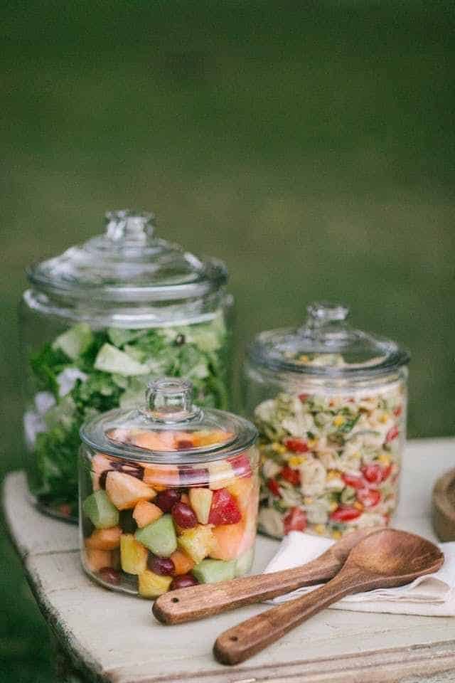 PLACE FOOD IN GLASS JARS