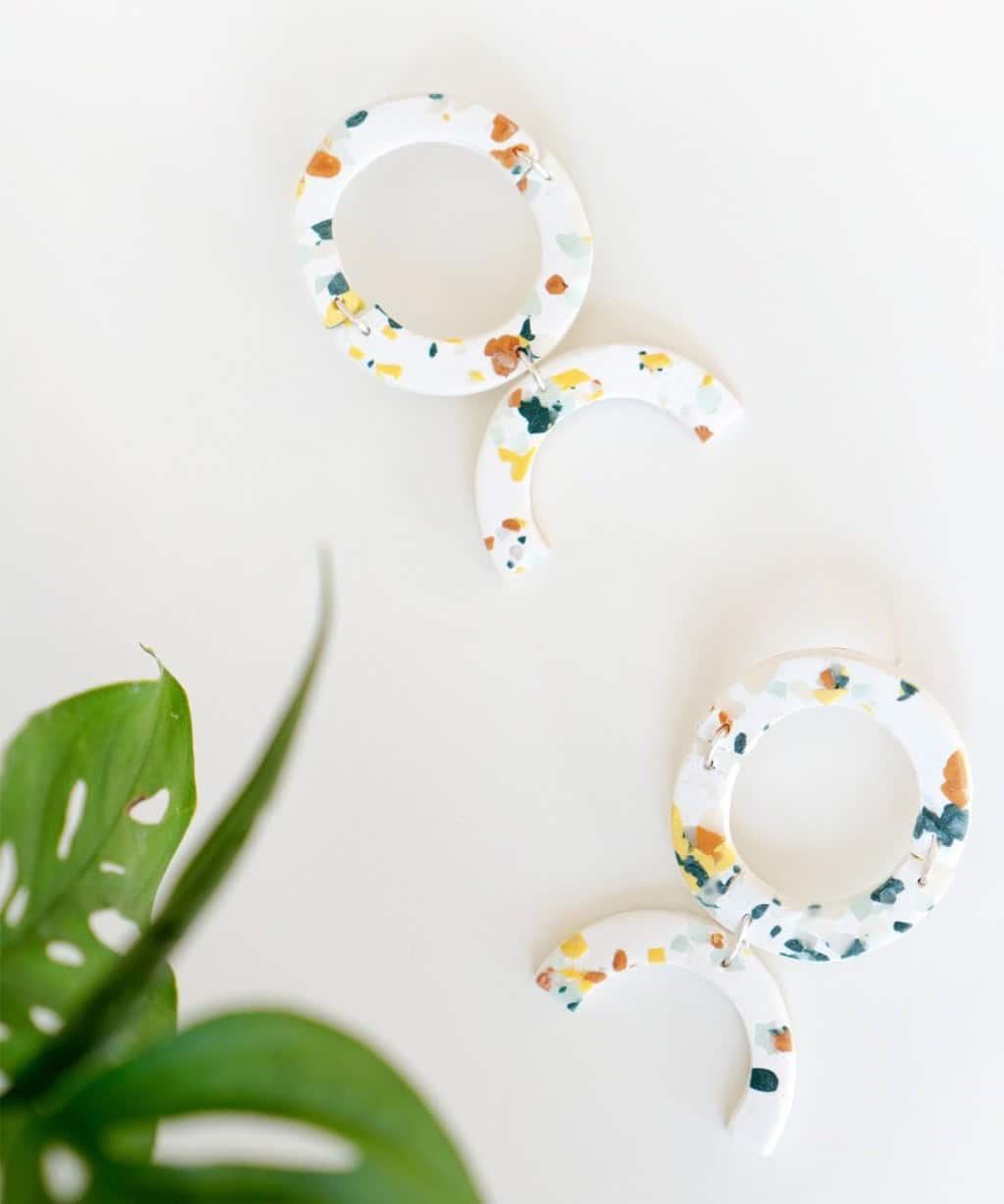 DIY Terrazzo Statement Earrings