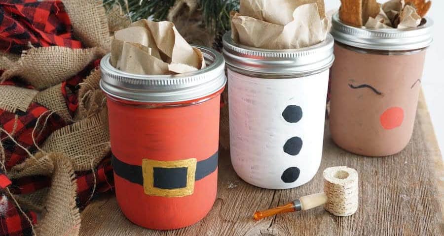 Christmas-Themed Mason Jars