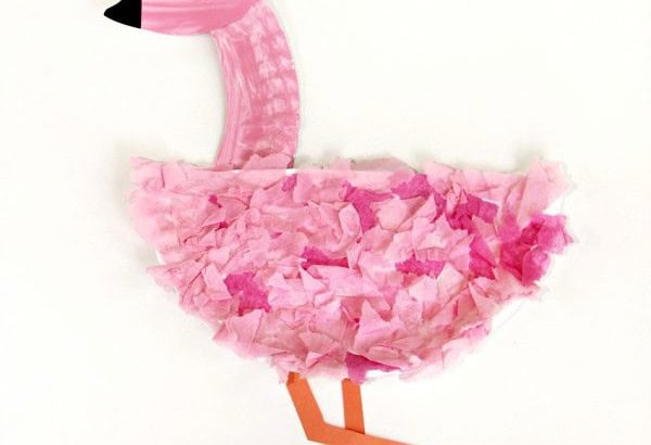 Easy Paper Plate Flamingos