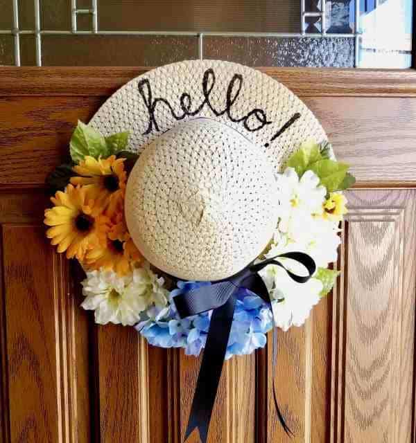 Dollar Tree Sun Hat Wreath