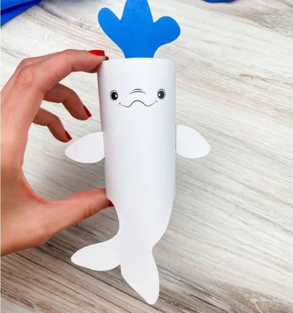 Beluga Whale Toilet Paper Roll Craft