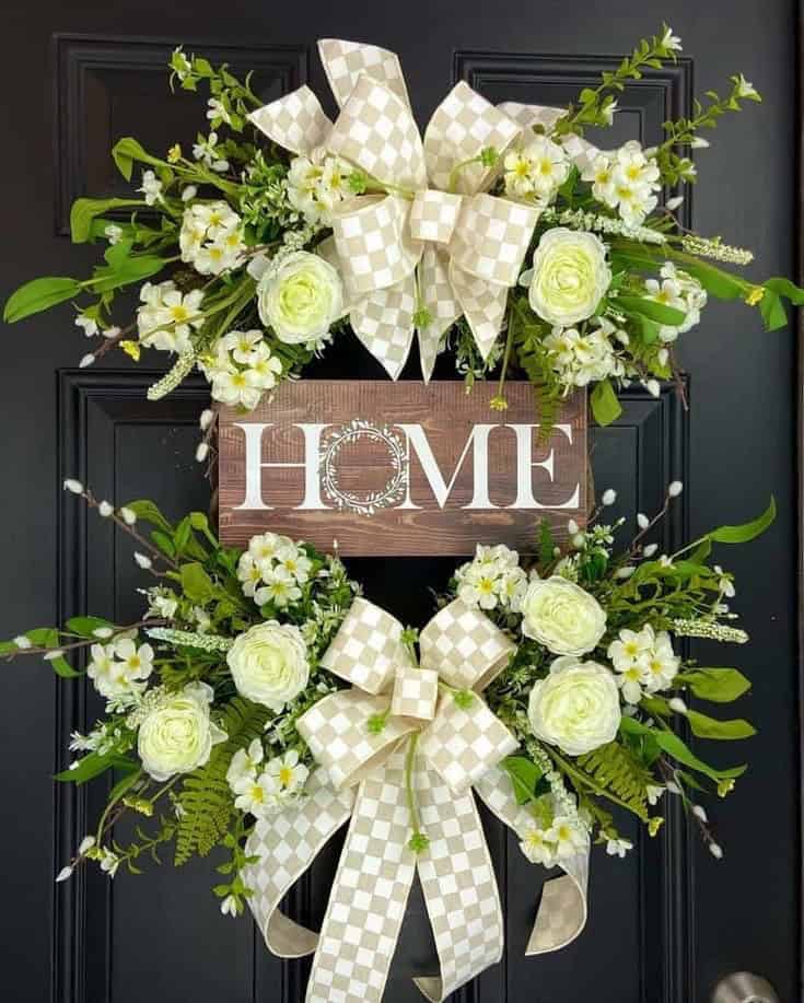 WHITE ROSES WREATH