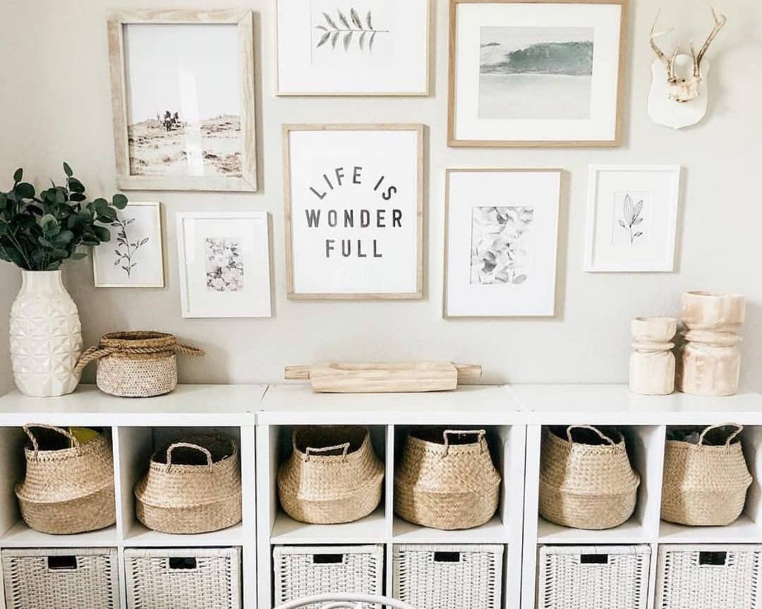 Vintage-inspired Storage Unit With Wicker Baskets