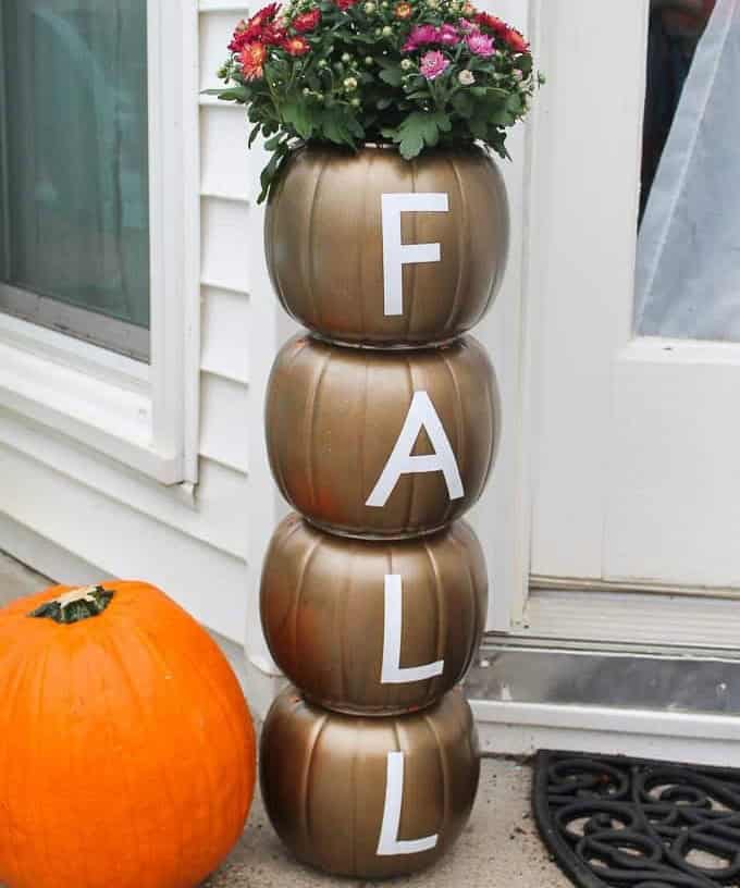 Stacked Pumpkin Planter