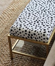 Gold Upholstered Bench