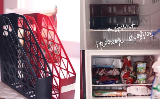 Divide Your Freezer with Magazine Holders