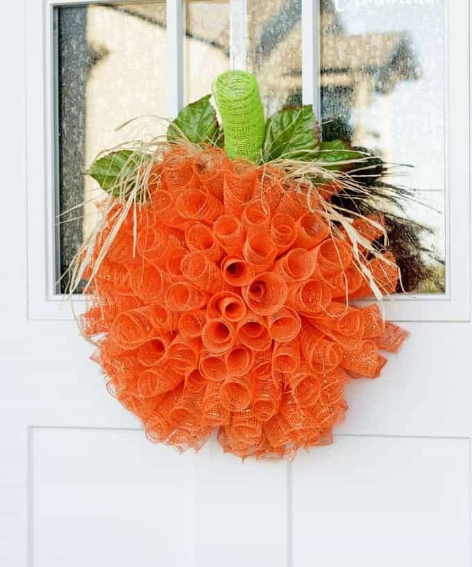 Deco Mesh Pumpkin Wreath