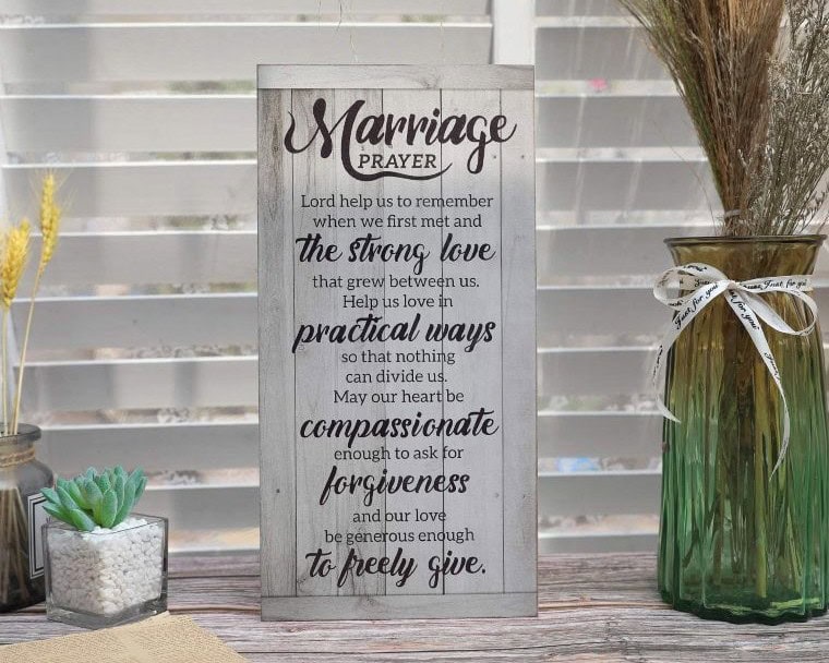 Wooden Marriage Plaque