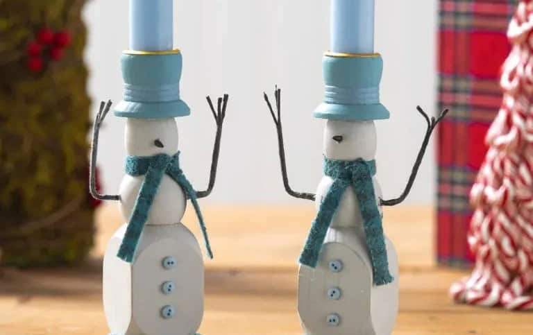 Snowman Candlestick Holders