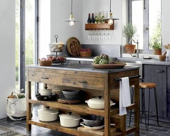 Antique Buffet Kitchen Island Hack