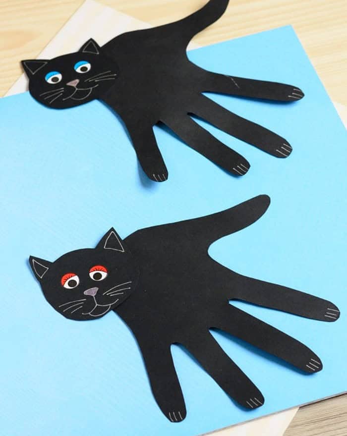 Handprint Black Cat Craft