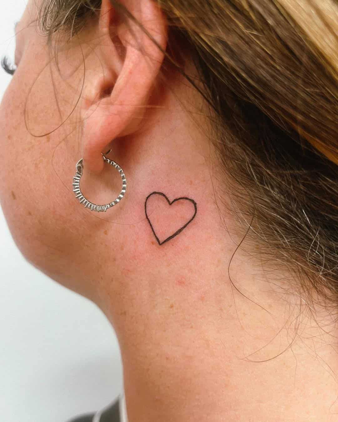 58] Outline Heart Behind the Ear: Delicate Earpiece