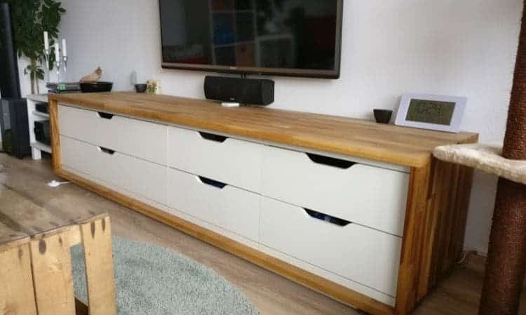 Frame Your Ikea TV Stand in Bevelled Wood