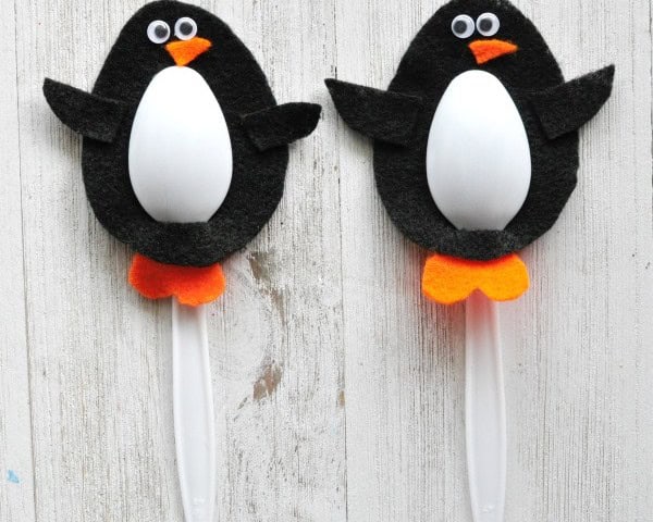 Plastic Spoon Penguin Ornaments