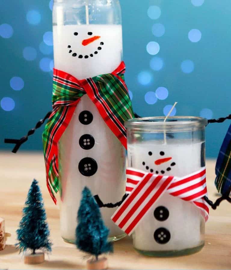 Snowman Candle