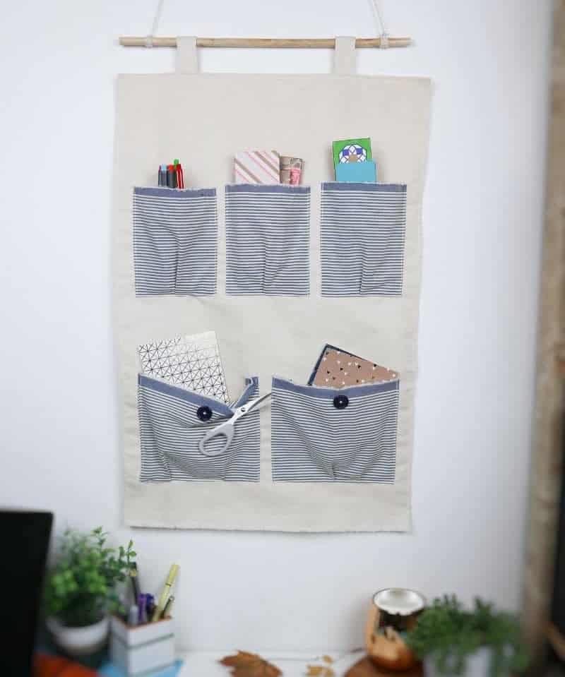 DIY Hanging Organizer with Pockets