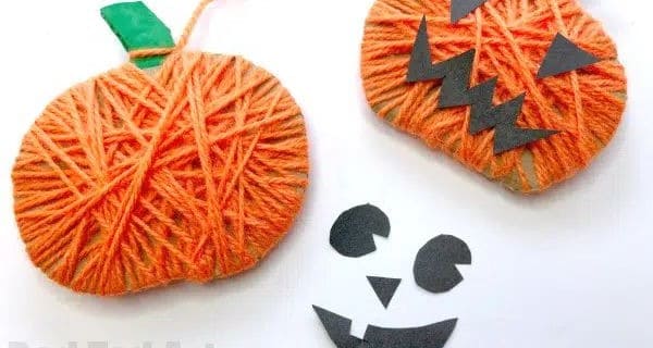 Yarn Wrapped Pumpkin Garland