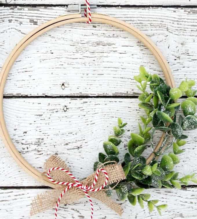 Winter Embroidery Hoop Wreath