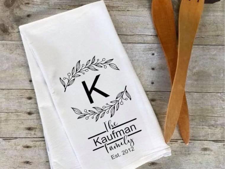 Personalized Flour Sack Tea Towel