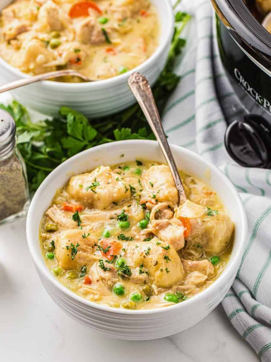 CROCKPOT CHICKEN AND DUMPLINGS