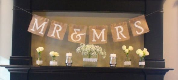 DIY Burlap Wedding Banner