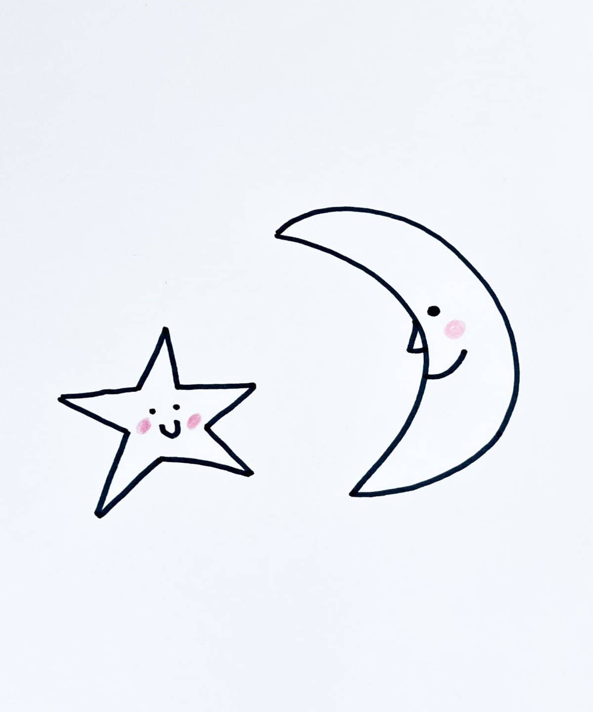 Smiling Moon and Star