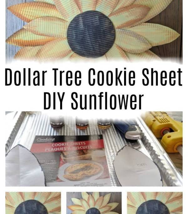 Dollar Store Cookie Sheet Flower Art