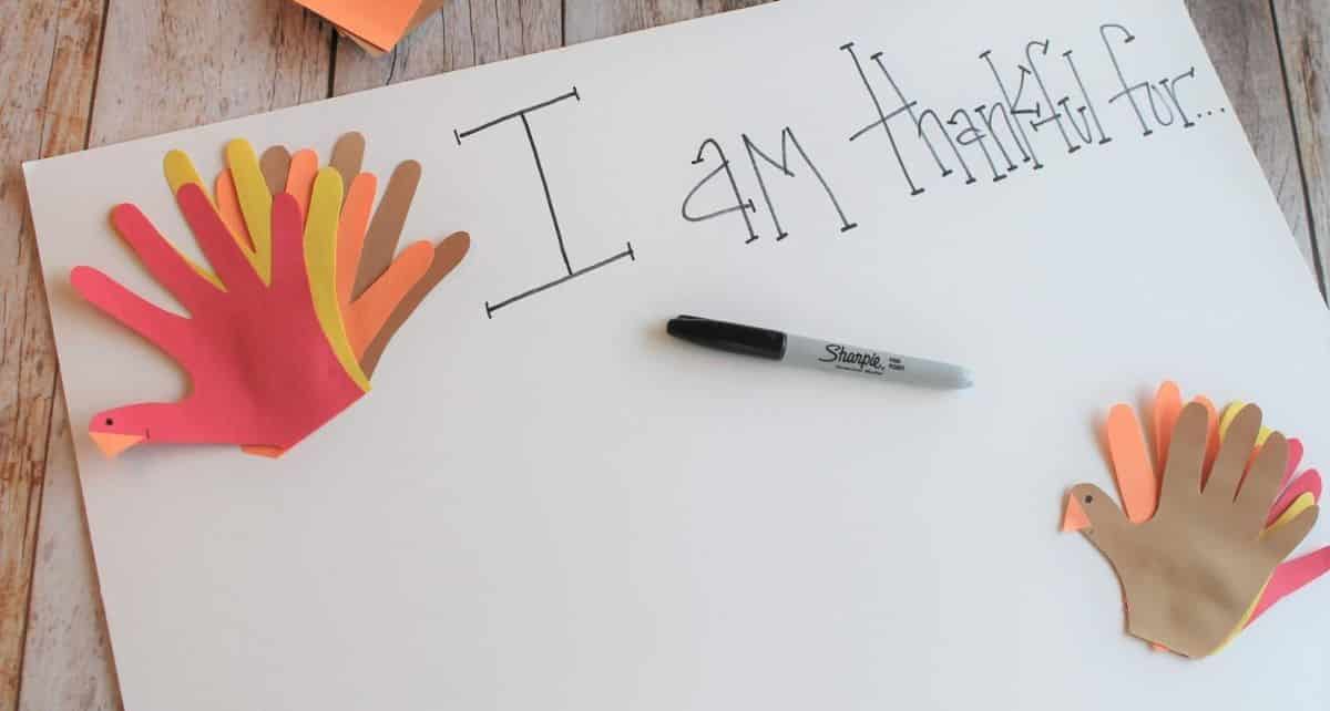 Handprint Turkey Thankful Chart