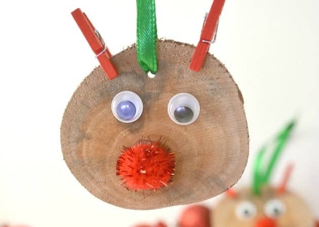 Kid’s Rudolph Wood Slice Ornament