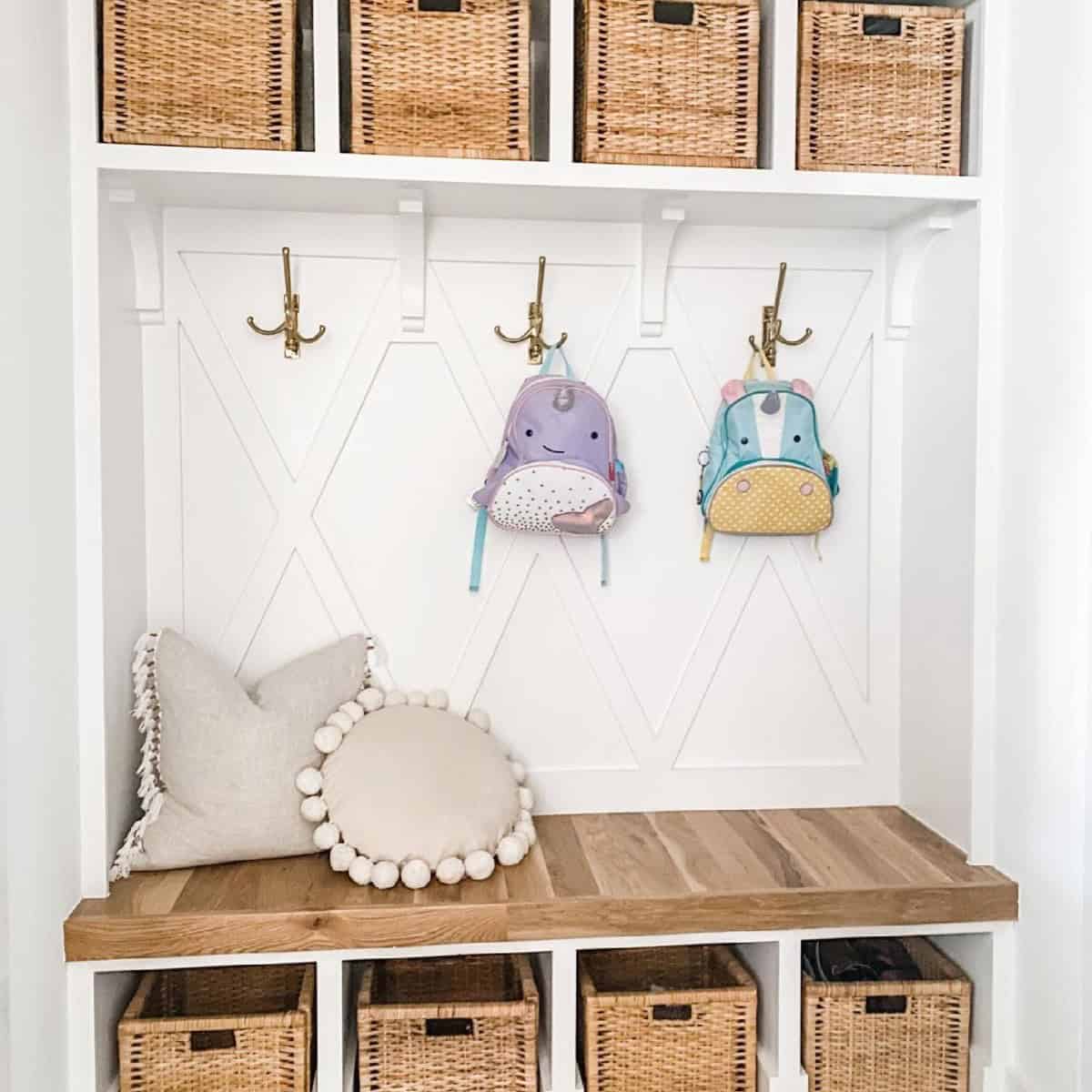 Wicker Baskets for Mudroom Organization