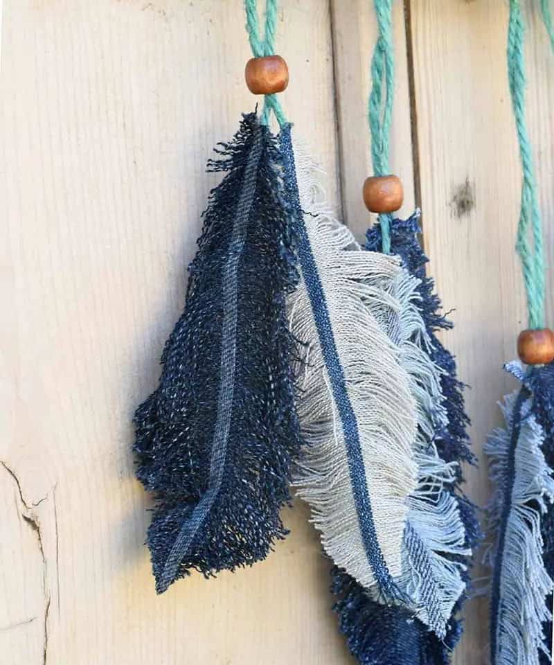 Denim Feather Wall Decor