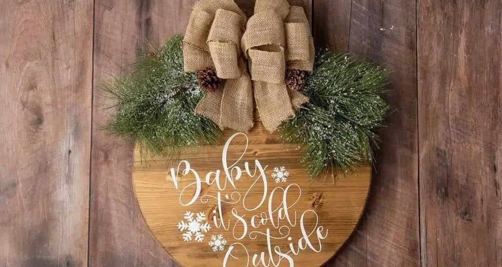 Farmhouse Christmas Stained Door Sign