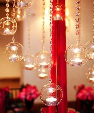 Hanging Glass Globe Candle Holder