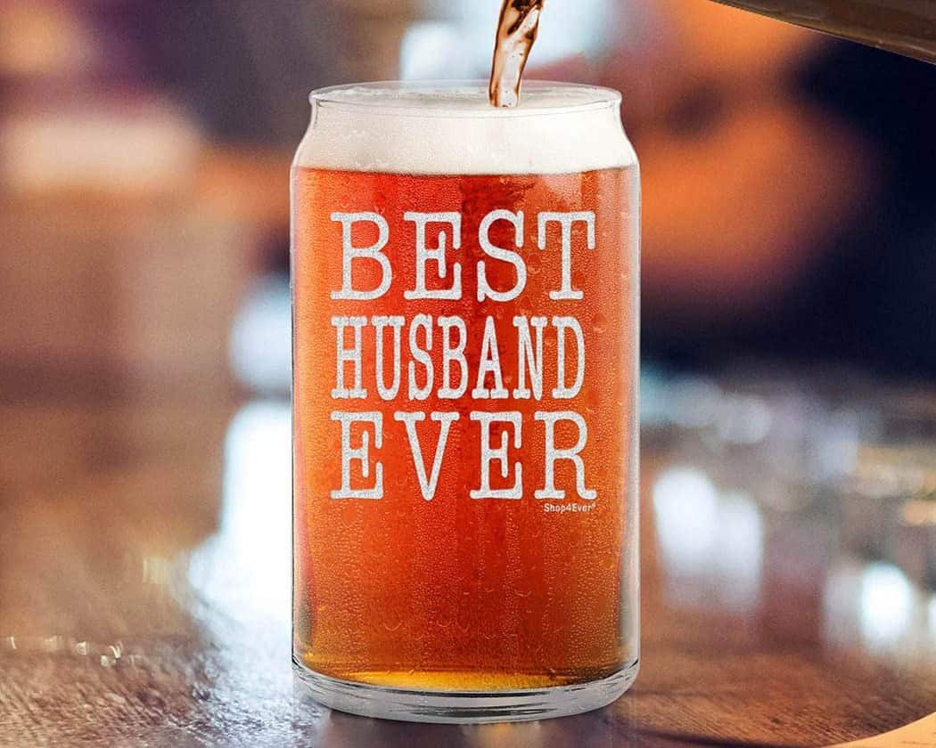 ‘Best Husband Ever’ Beer Can Glass