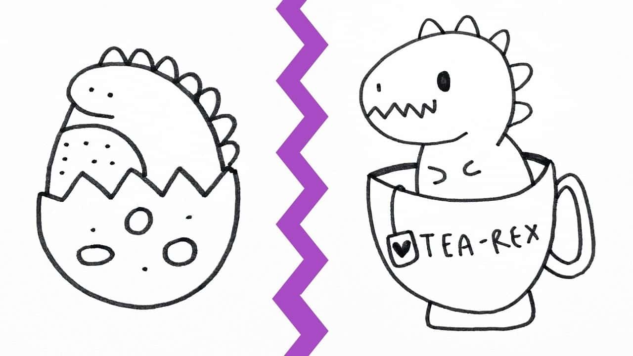 31 Extra Cute Dinosaur Drawing Ideas