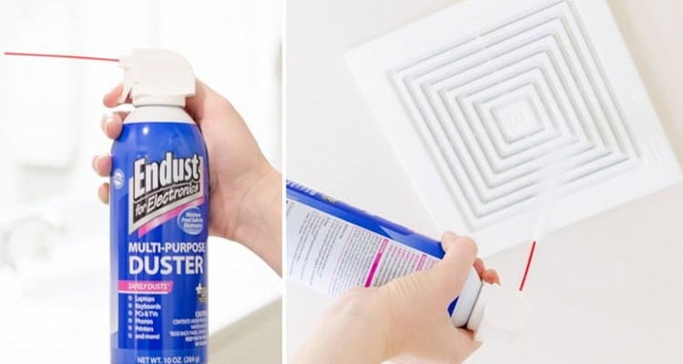 Use Canned Air to Remove Dust from Exhaust Fans