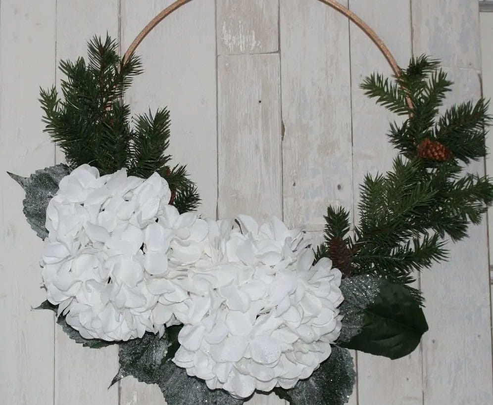 Embroidery Hoop Winter Wreath