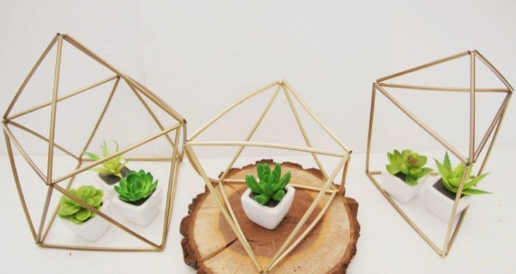 Geometric Straw Planters